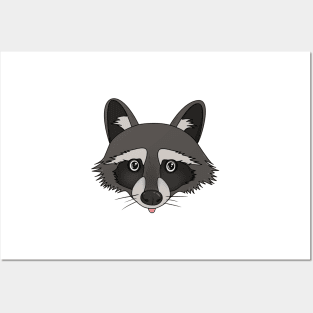 Adorable Cartoon Raccoon Print Posters and Art